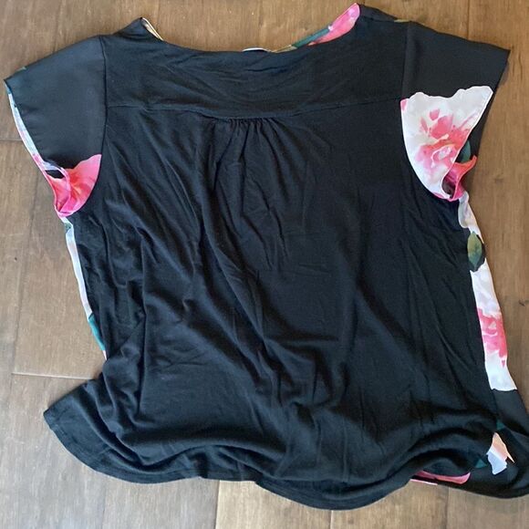 I-N-C international concepts Large blouse pink floral flowers large blouse black - Picture 3 of 5